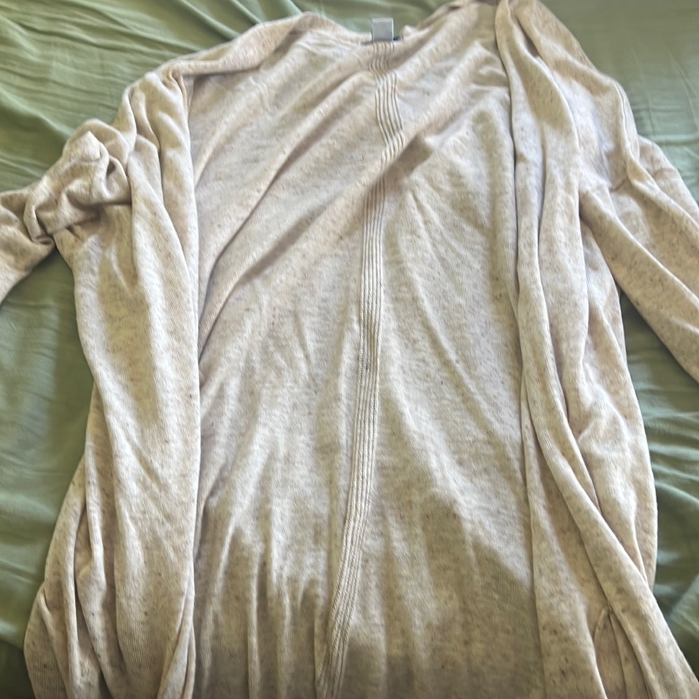 Old Navy Oatmeal Open Front Sweater XXL Cream long sleeve Cardigan Cotton NW/OT